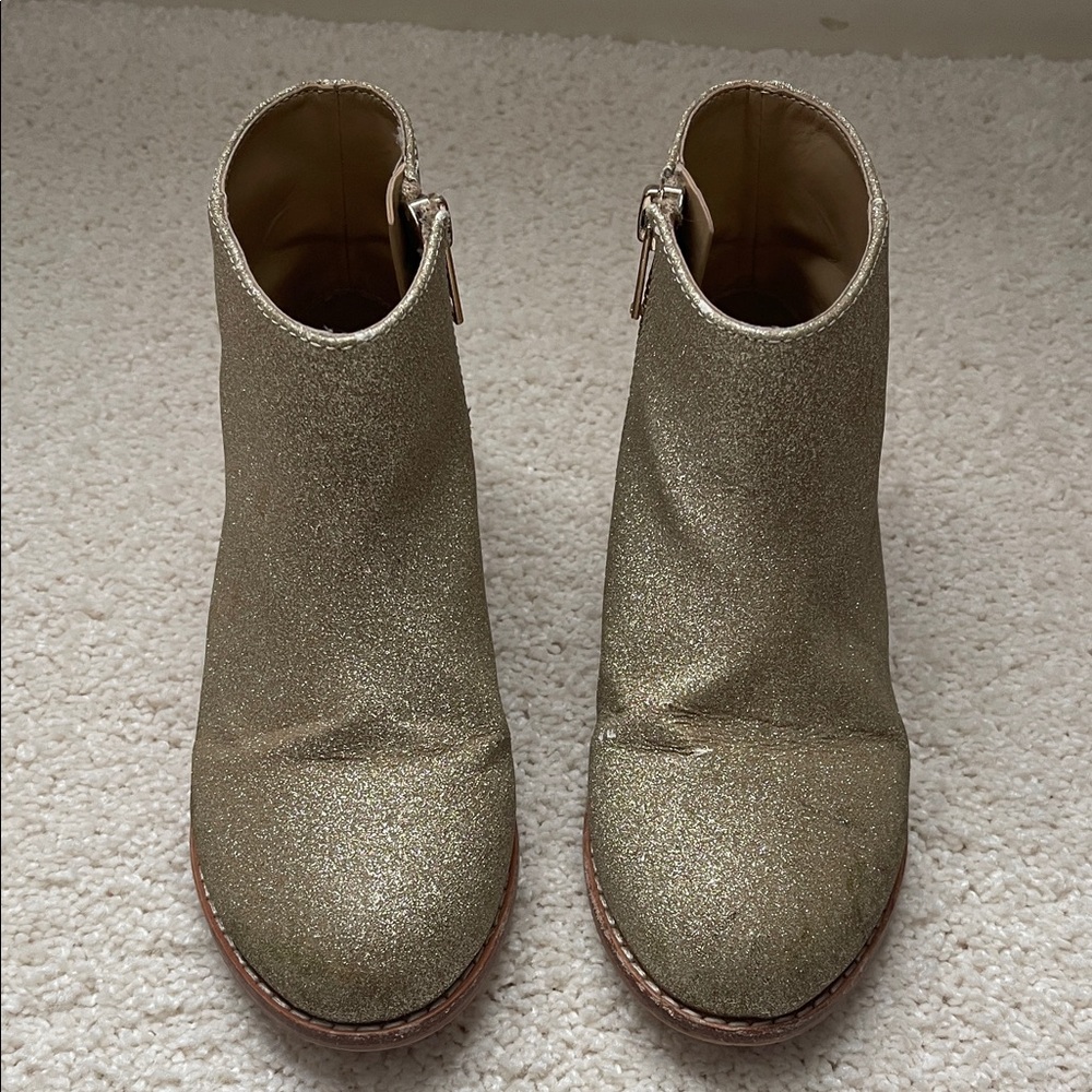 Janie and Jack Sparkling Gold Ankle Booties